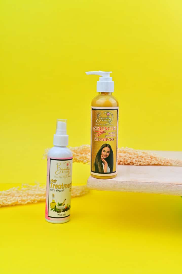 Pack Of 2 Hair Treatment Oil + Shampoo FREE 100% Organic 200 ML Hair Care beauty bliss 